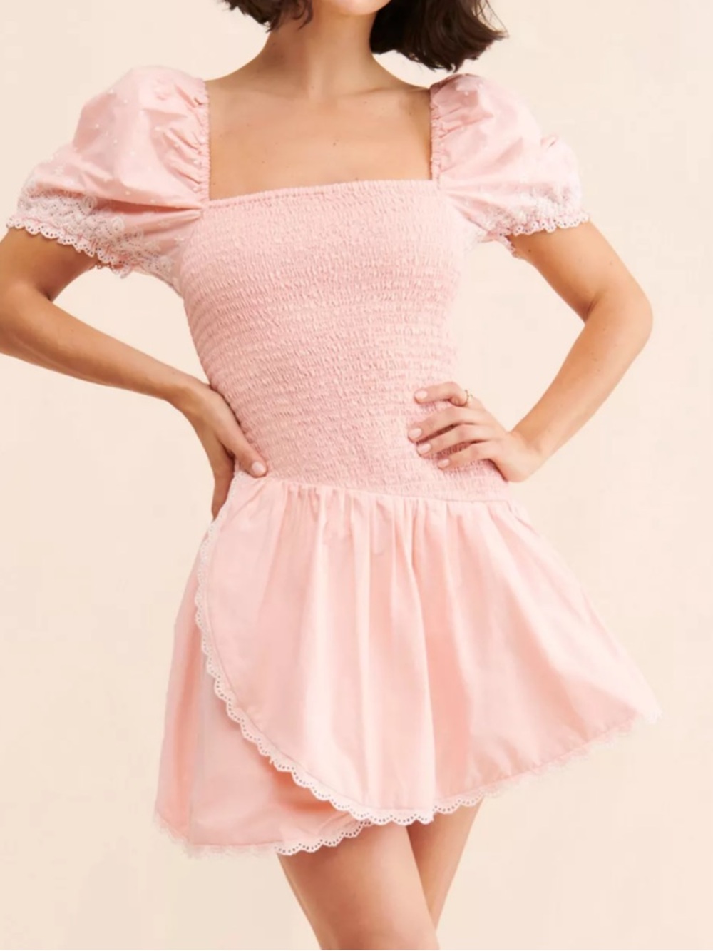 LoveShackFancy Asa Dress Pink small